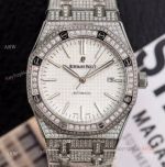 Ref 15400 Audemars Piguet Royal Oak Silver Diamonds Watches For Men Replica Swiss 3120